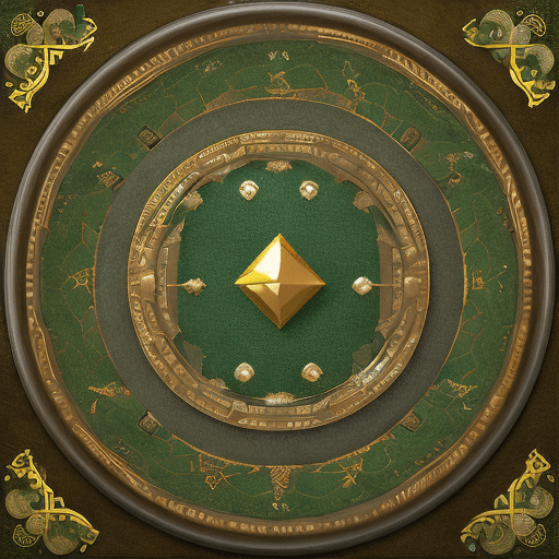 AI generated: A button UI for a game with marble background , golden edge , green circles , with "Online Game" tex...