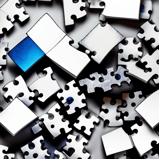 AI generated: Broken integration, pieces apart. Detailed. White background