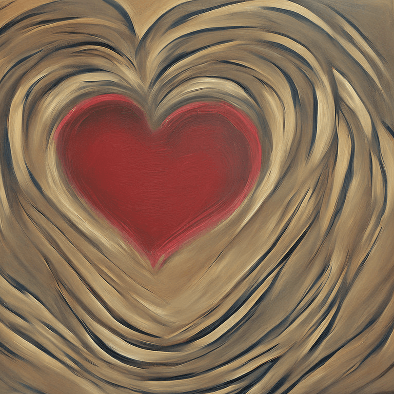 AI generated: beating heart, baskiat painting