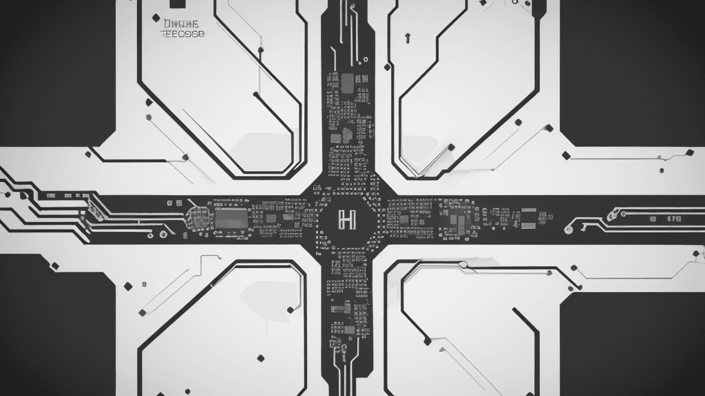 AI generated: A white backround with not so crowded black technology circuit vectors at the bottom 