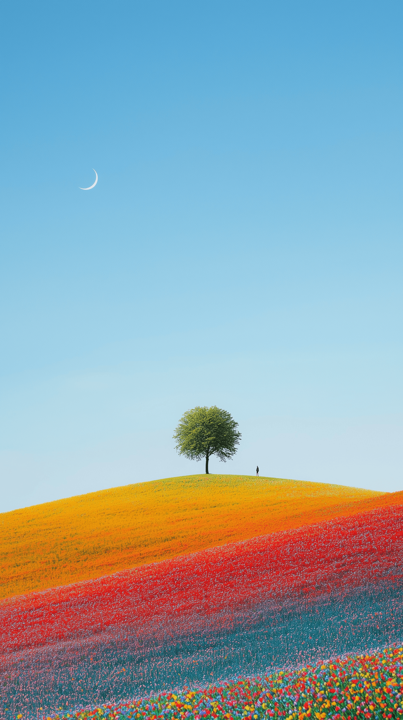 AI generated: surrealist landscape photography, vibrant colors, rule of thirds, balanced, expansive view, digital ...