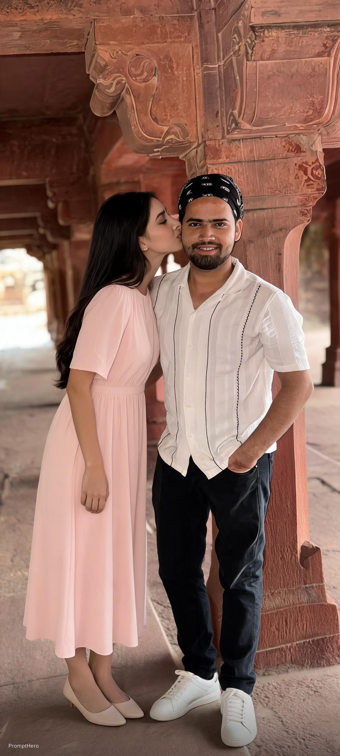 AI generated: full body picture kissing johny sins