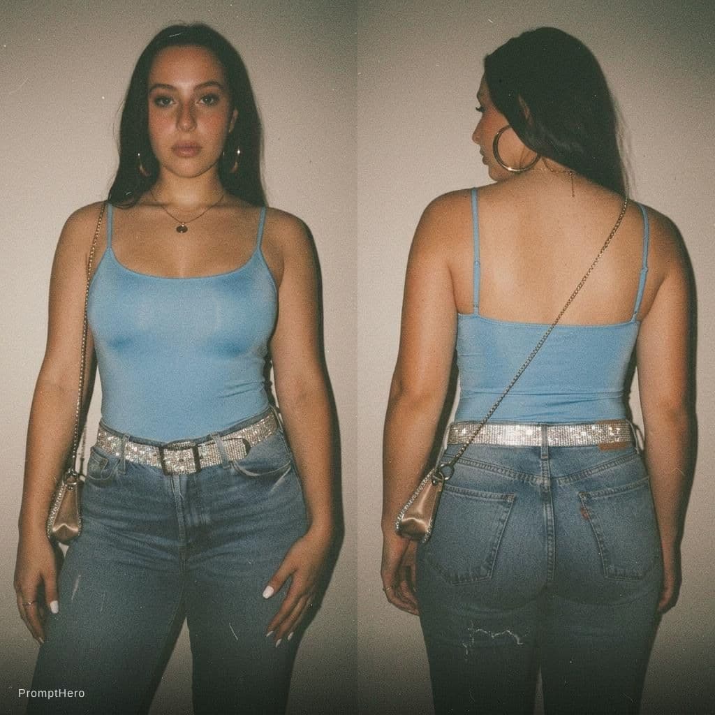 AI generated: Garage Sleek Scoop Cami longTop Sky Blue