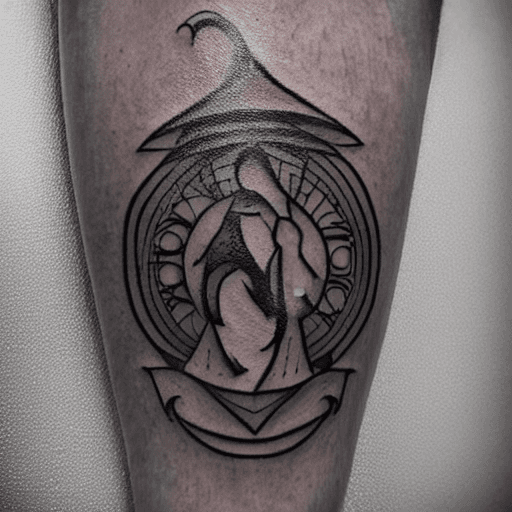 AI generated: tattoo design of mythological symbols of the world