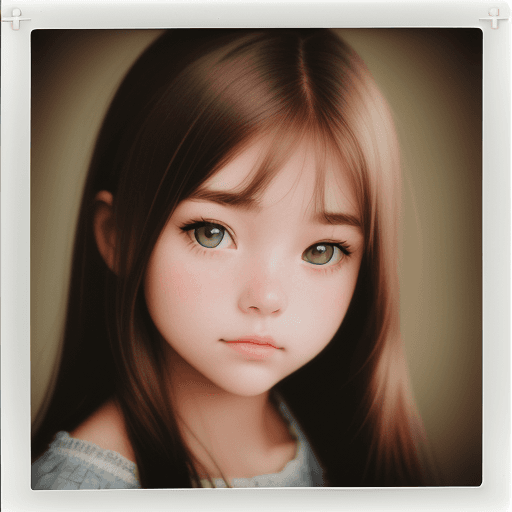 AI generated: American Girl, 18-21 years old, brown hair, high-quality photo portrait, shot on a Polaroid camera, ...