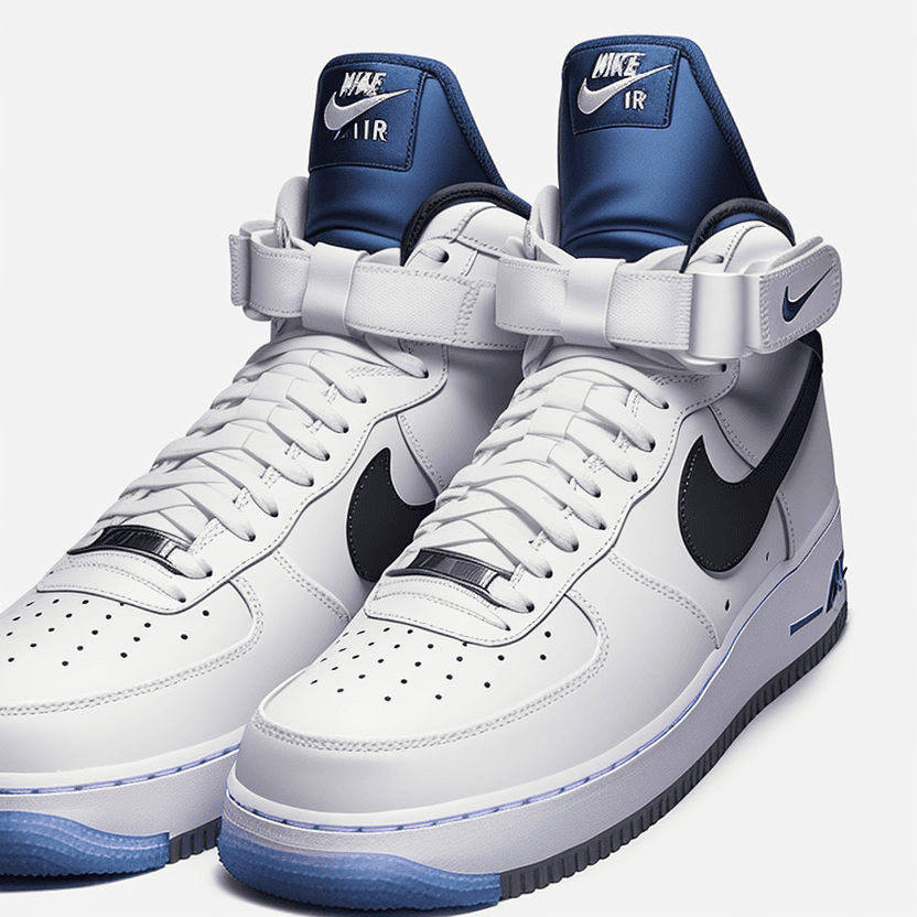 AI generated: Nike Air Force 1 shoes, animation version, technology version, cool,