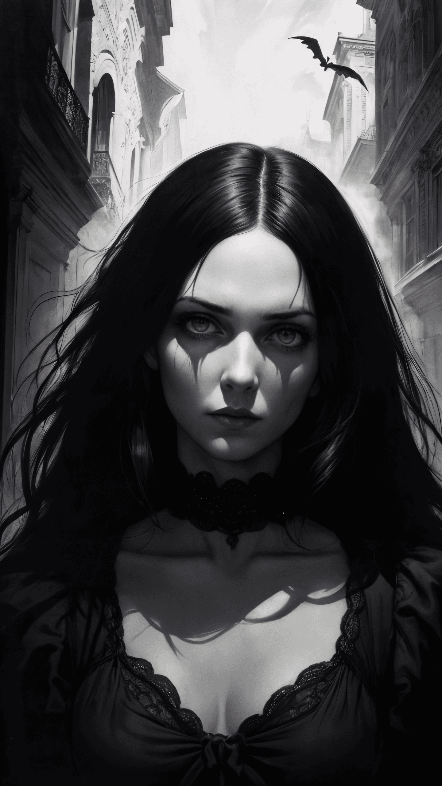 AI generated: (masterpiece award winning , best quality:1. 2) , gothic romance aesthetic, painting, vintage horror...