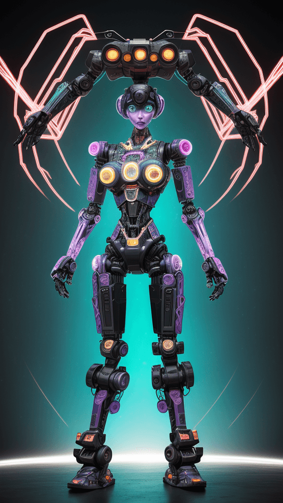 AI generated: complex background full body robotpaper"An artistic visionary harnessing the essence of creativity, ...