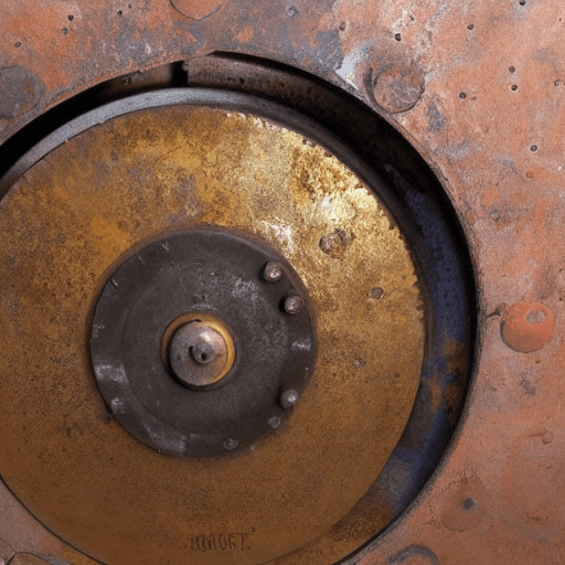 AI generated: 1. "FLS Atmospheres" written in capital letters in the middle of a slightly rusty gearwheel, with th...
