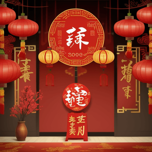 AI generated: event decor, lunar new year, character 