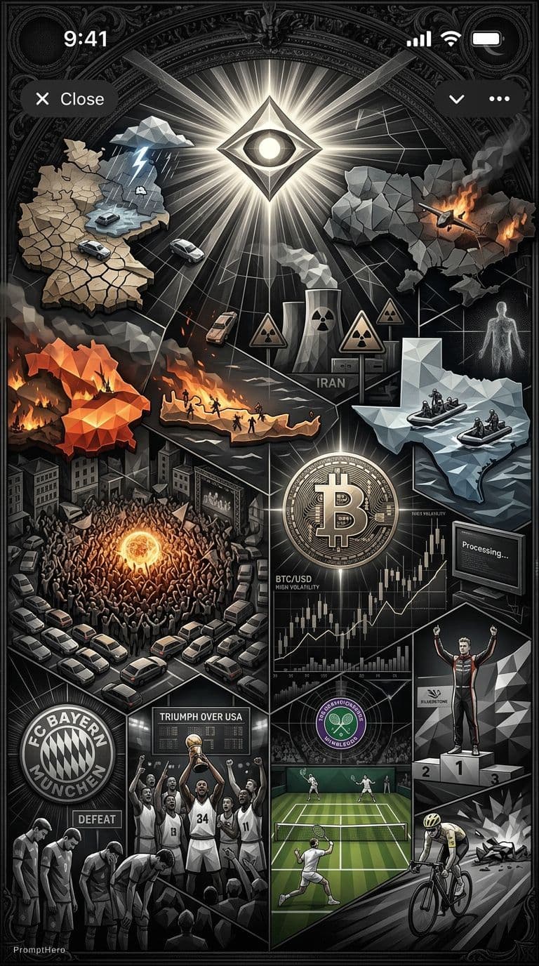 AI generated: A collage of global events, low-poly but intricately detailed, capturing the urgency of our times: A...