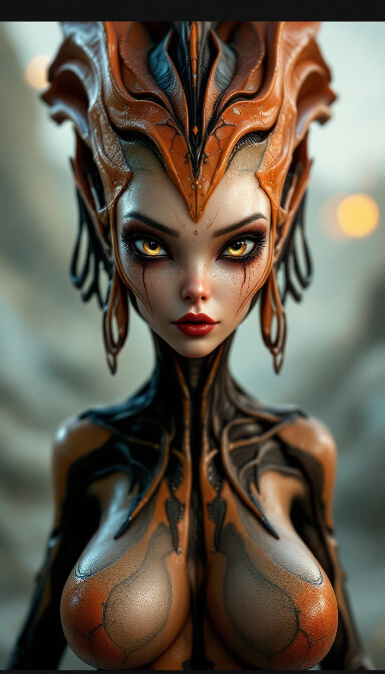 AI generated: 3D rendering alien woman