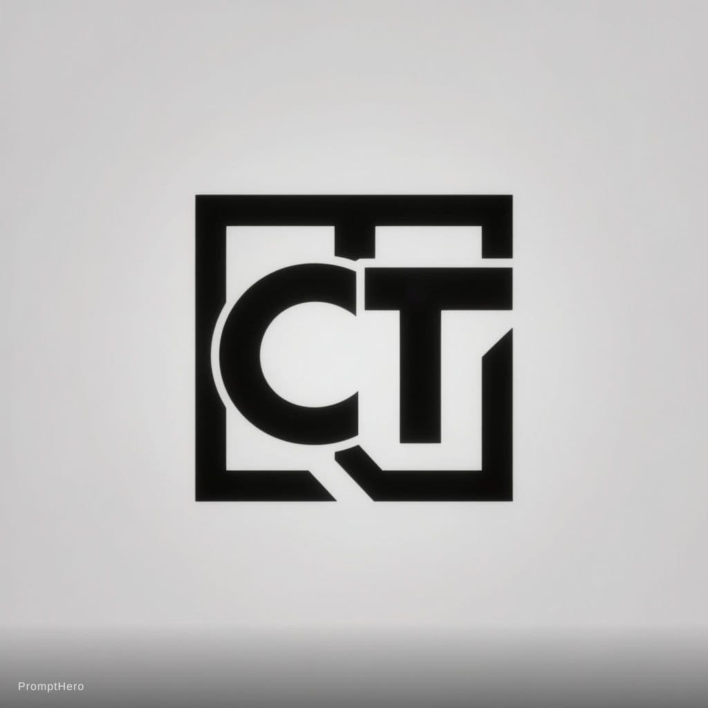 AI generated: HD minimalist modern square logo of letter "CT"