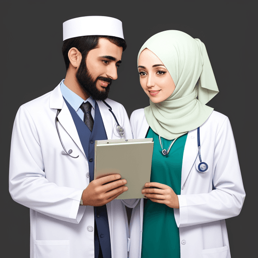 AI generated: muslim doctor couple

