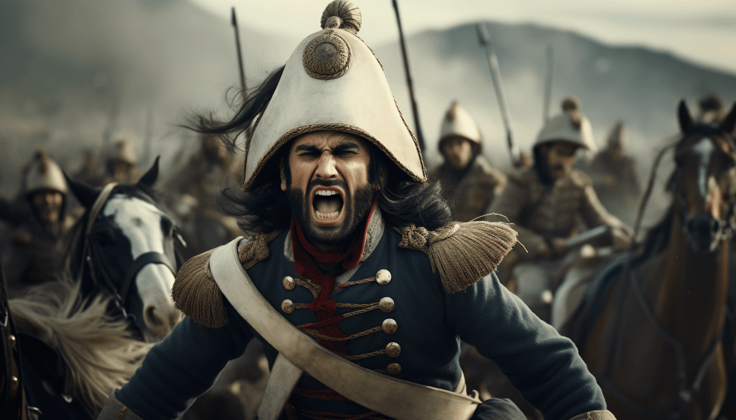 AI generated: 
In a flat plain, a battle between The Austrian and Ottoman army, parts are fighting face to face, ...