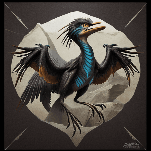 AI generated: An Amorphous Angular Actinic Archaeopteryx, poster art, arabesque, naturalistic technique, Angular A...