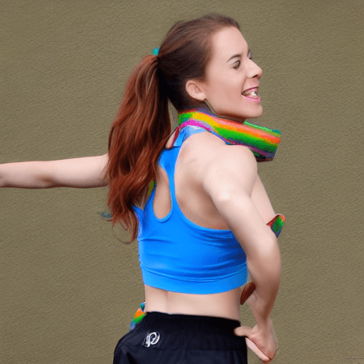 AI generated: Rainbow Dash with sport bra