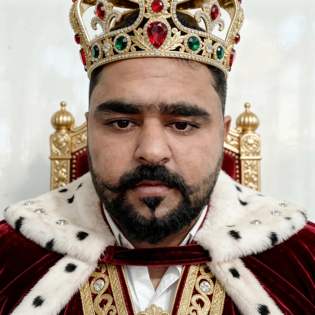AI generated: This man like a king 
