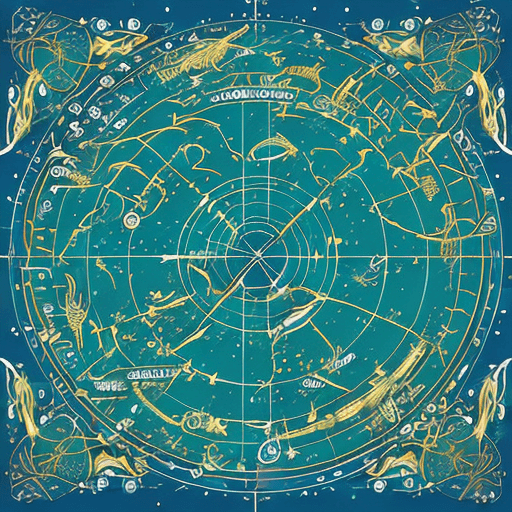 AI generated: cascading concept art, astrometric space navigation charts in the style of medieval fantasy astrolog...