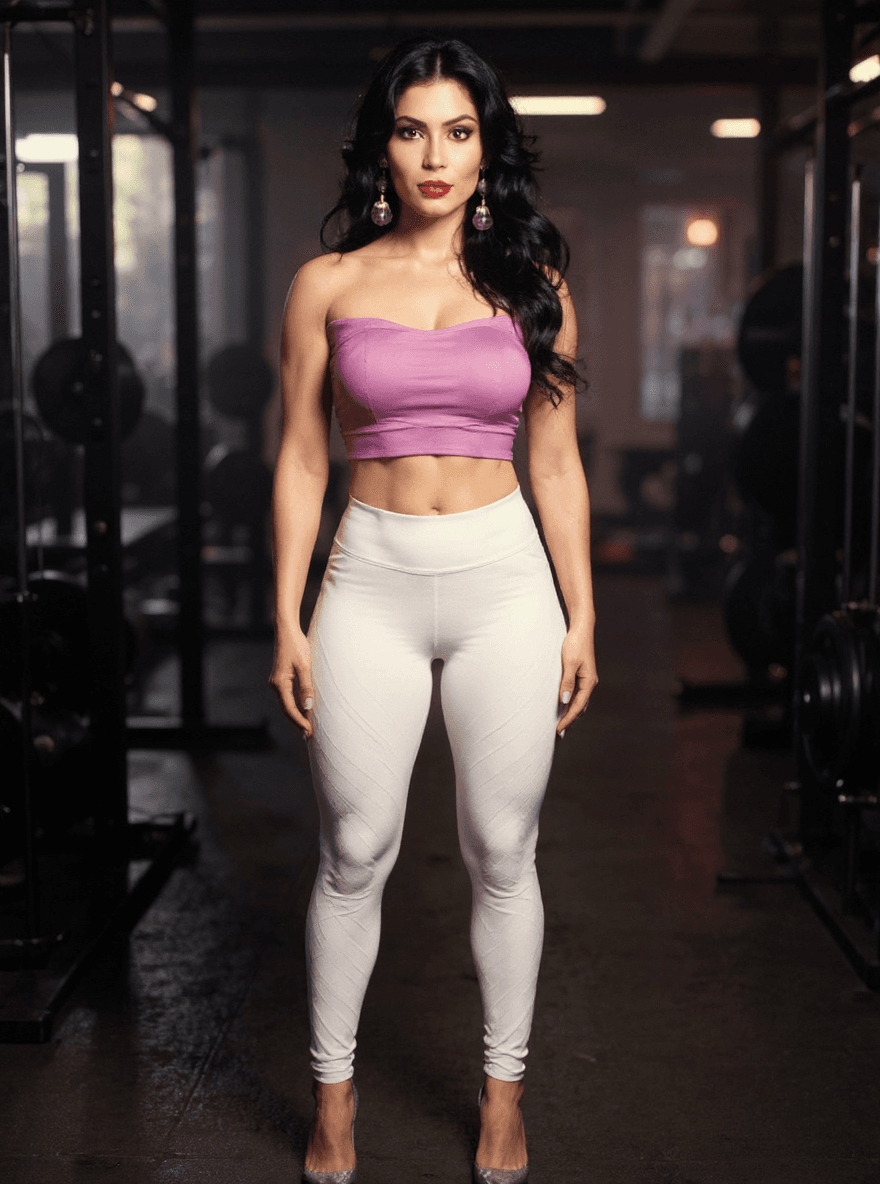 AI generated: a stunning and attractive Colombian woman with long, black hair and fair, glowing skin. She has a sl...