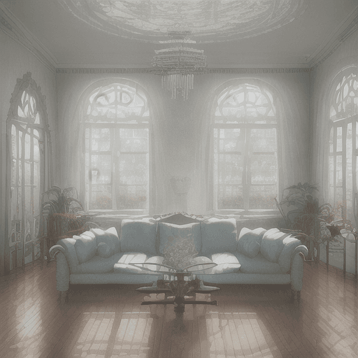 AI generated: High resolution photography interior design, dreamy sunken living room conversation pit, wooden floo...