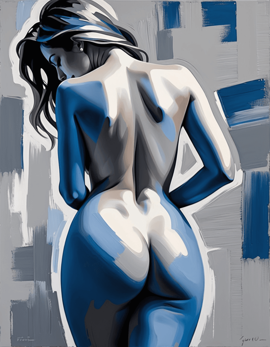 AI generated: NSFW, expressionist painting, nude body study, exaggerated brush strokes, body of beautiful woman fr...