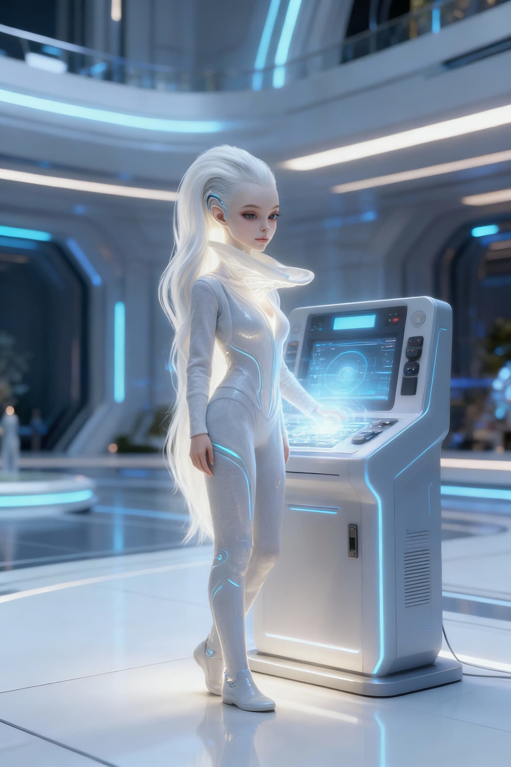 AI generated: Use Reference Images to imagine, in detail, an AI construct of the character emanating from a consol...