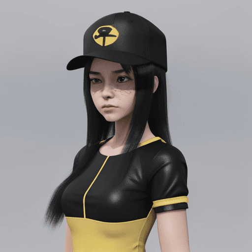 AI generated: 1girl using computer face show very angry because computer lagging, upper body, (dark simple yellow ...