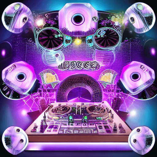 AI generated: ((best quality)), ((masterpiece)), intricate details, dj, disco, lights, xyzdiscboom, game, purple t...