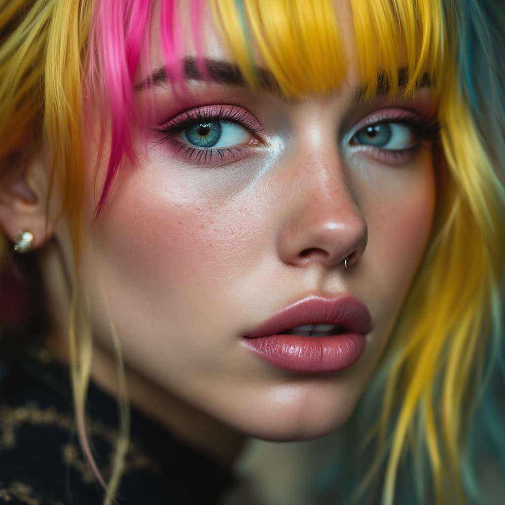 AI generated: Close-up portrait of a woman from eastern countries close to Russia, she has a modern and young look...