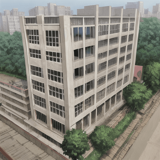 AI generated: Dhaka Bangladesh BUET ECE building Anime style