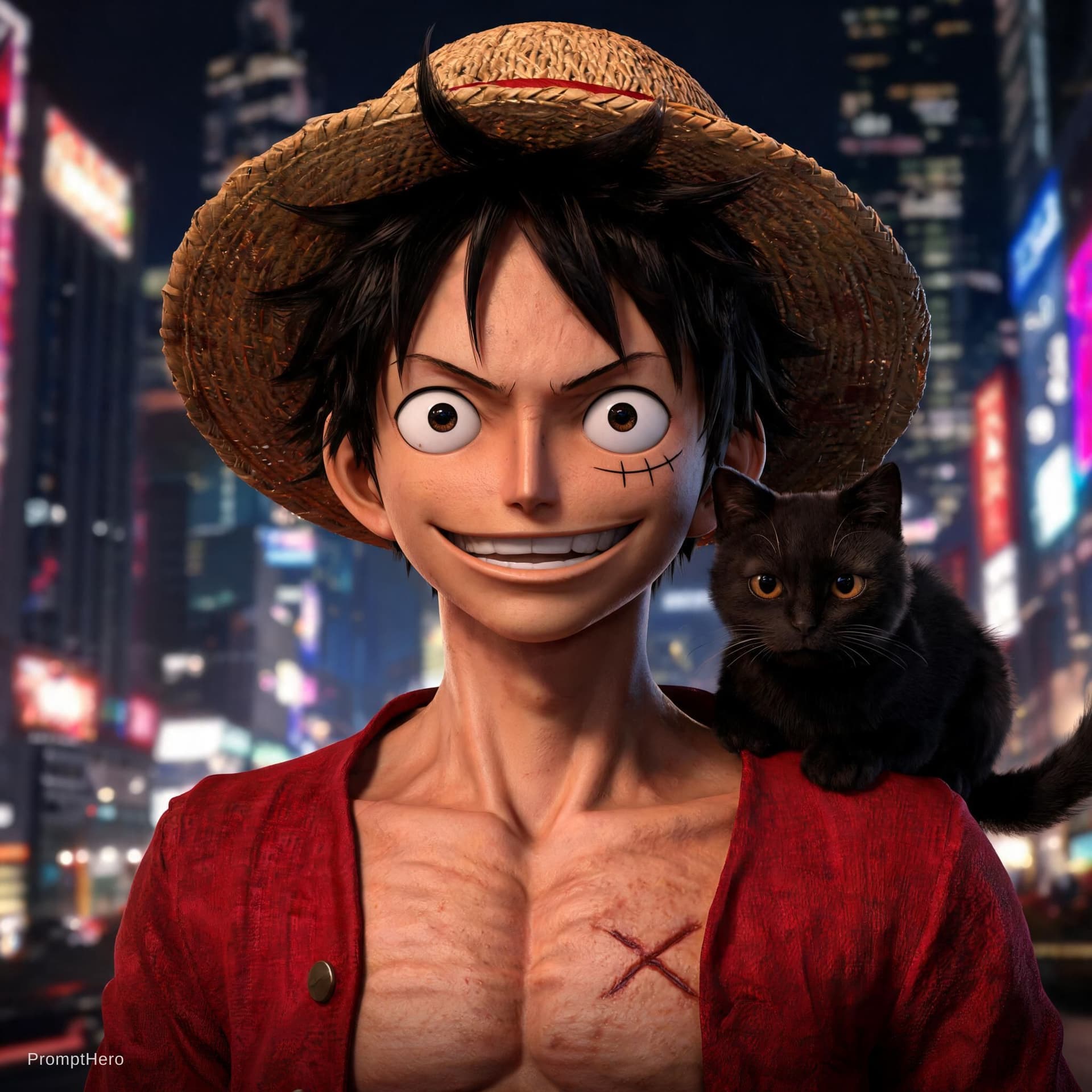 AI generated: luffi the one piece,professional portrait,hyper realistic,ultra detailed photograph,captured with a ...