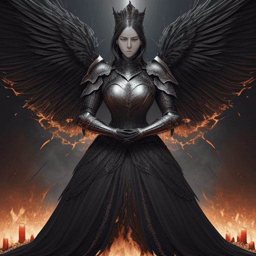 AI generated: Create a stunning digital painting featuring a knight, an imposing figure in armor weaving darkness ...