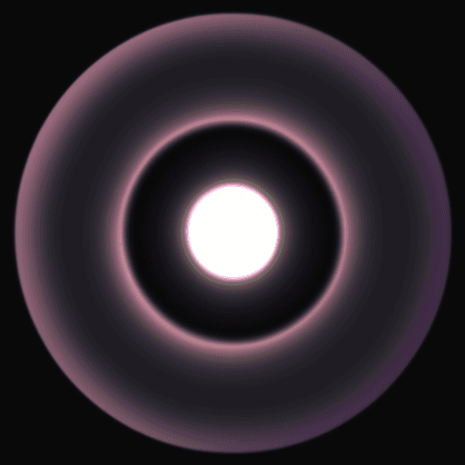 AI generated: Photo of a ultra realistic circle with dot in center that has torus effect