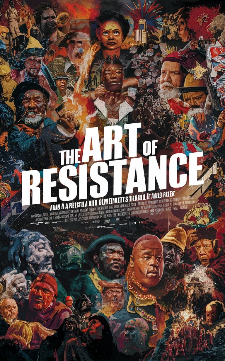 AI generated: A striking movie poster for "The Art of Resistance" features a diverse group of artists and cultural...