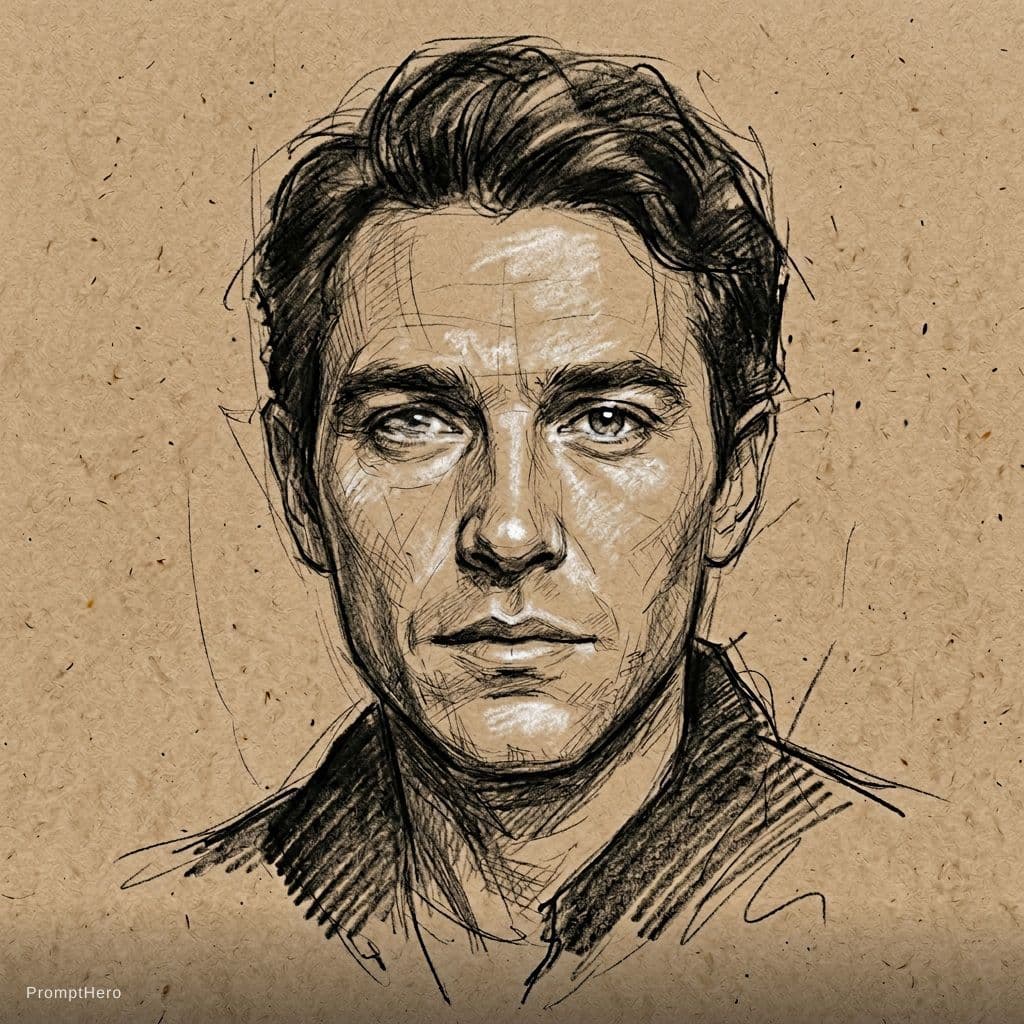 AI generated: A mixed-media portrait created using 100% facial likeness and structure from the uploaded reference ...