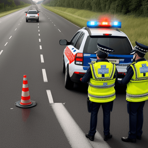 AI generated: Road police warning to stop