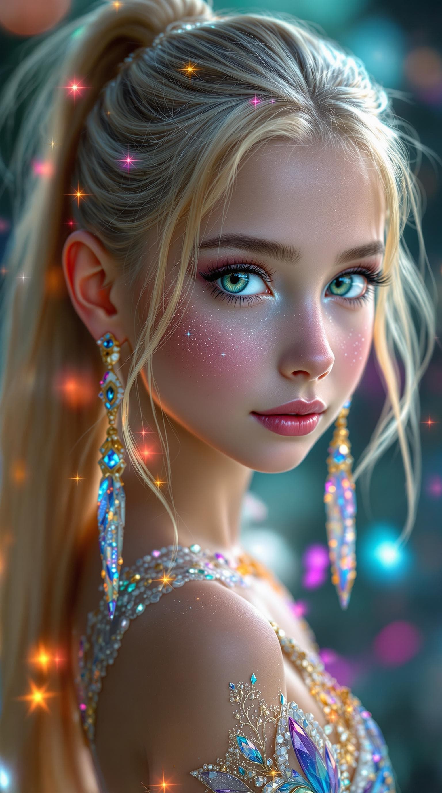 AI generated: a professional photo of a exceptionally beautiful girl Fairy (age 10) (full Body),(futuristic),(mast...