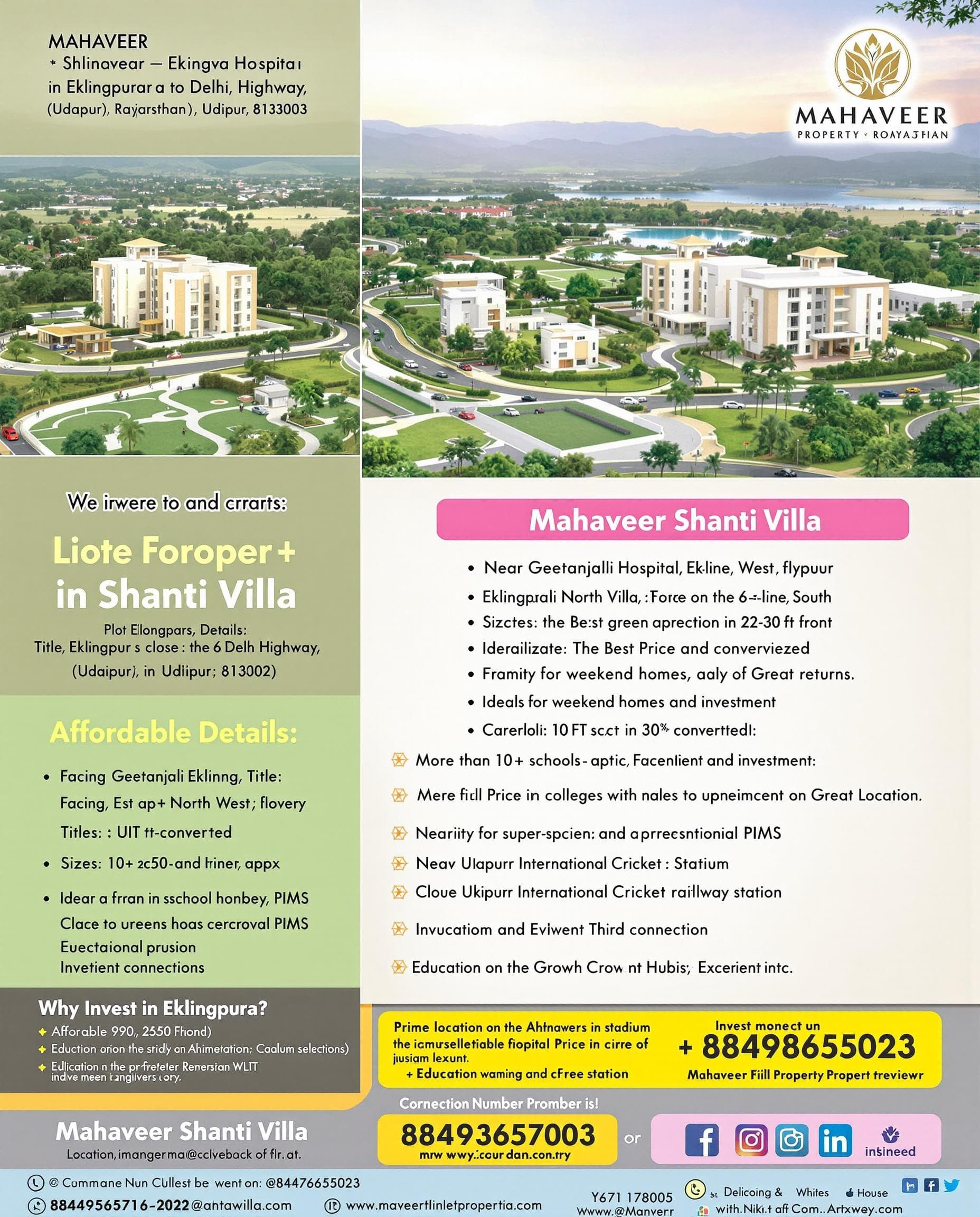 AI generated: "Design a professional real estate poster for Mahaveer Property promoting Shanti Villa in Eklingpura...