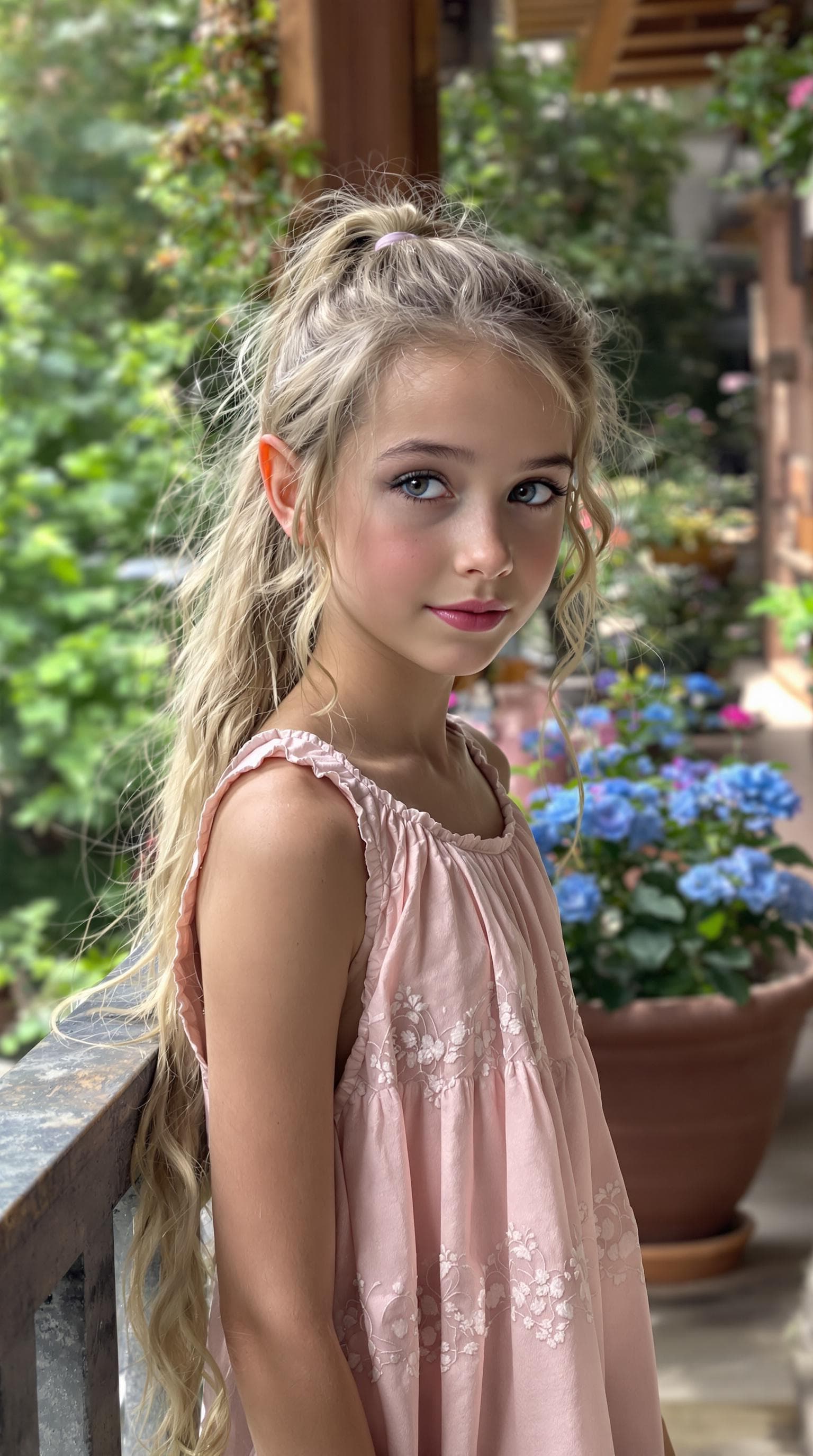 AI generated: a professional photo of a exceptionally beautiful girl in the world (age 10), (tenyear old) short ea...