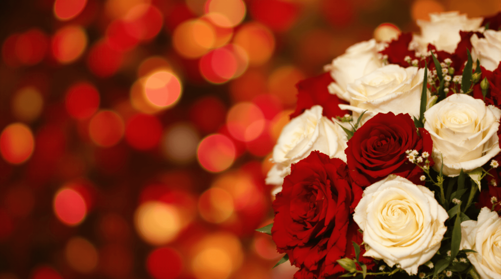 AI generated: A close-up photograph of a bouquet of flowers, featuring a mix of red and white roses, with some red...