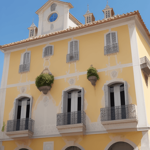 AI generated: fachada, casa, dois pisos, inspiração francesa, século XVIII