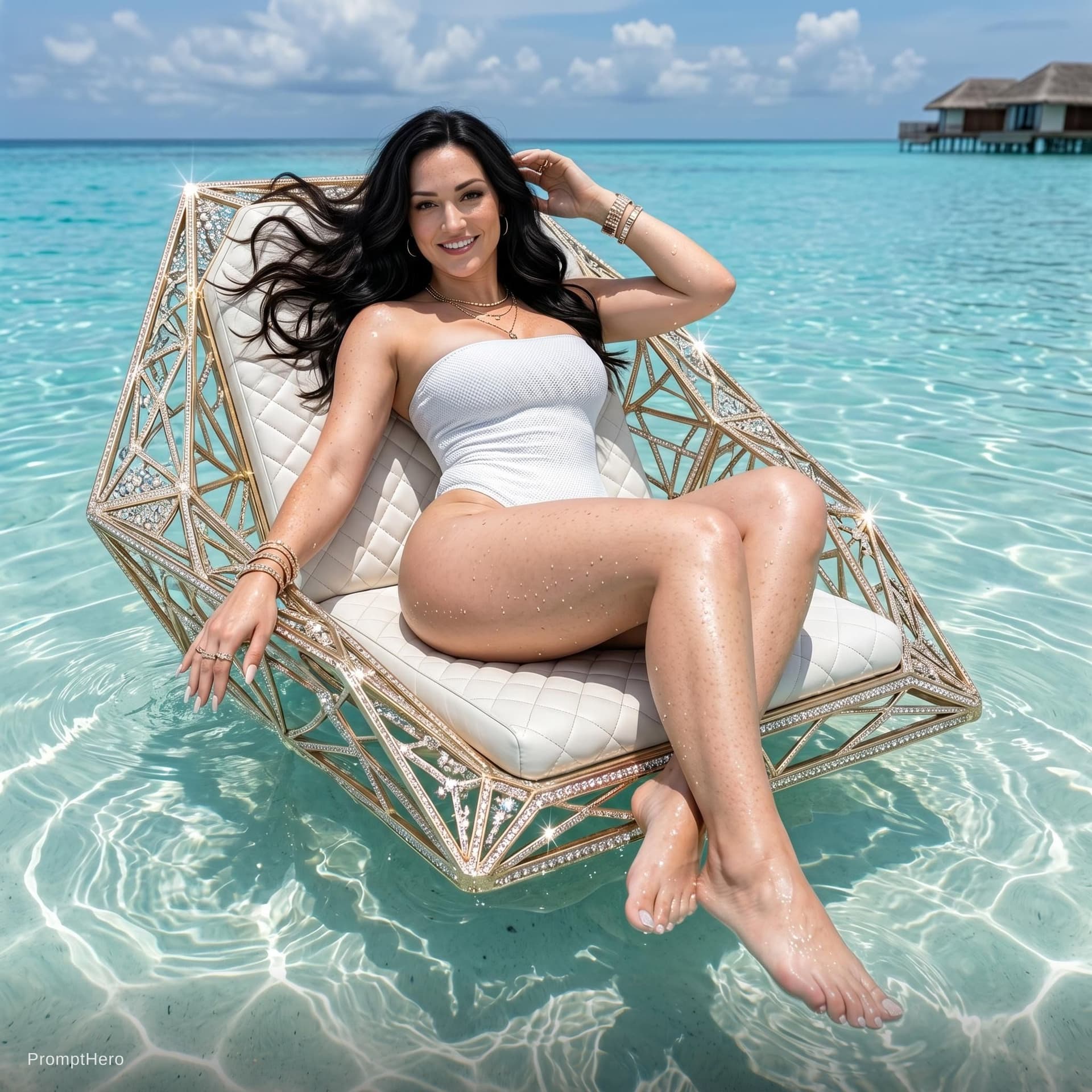 AI generated: Ultra-realistic luxury fashion editorial in 8K, vertical 9:16 — BILLIONAIRE FLOATING IN CRYSTAL-CLEA...