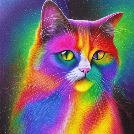 AI generated: Rainbow cat
