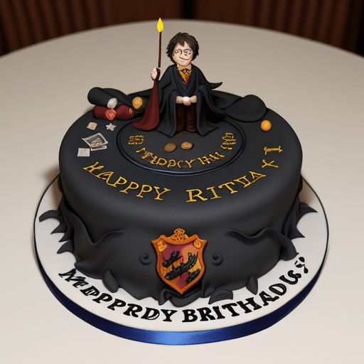 AI generated: Create a Harry Potter-themed birthday cake