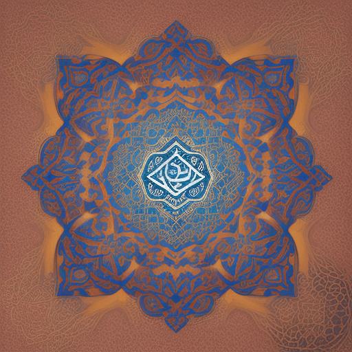 AI generated: Create an intricate Islamic arabesque design with a bold background, suitable for print-on-demand pr...