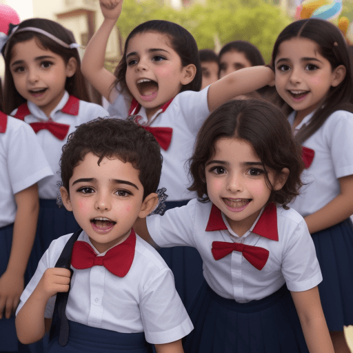 AI generated: Niños de preescolar celebrando los derechos del niño
