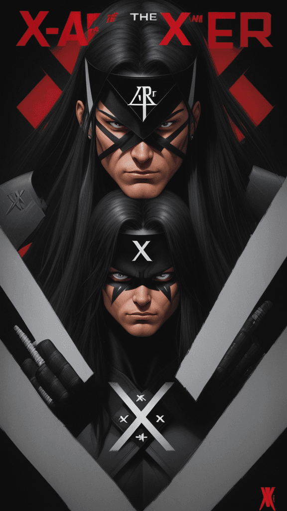AI generated: A 16k poster with of Respect X (a/k/a "the X-Killer") (Dark Horse Comics) extremely detailed eyes an...