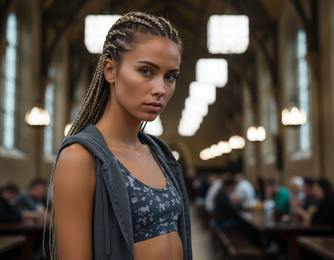 AI generated: landscape photography, Fitness Fashion close up on face photo of a 21-year Polish girl confident CEO...
