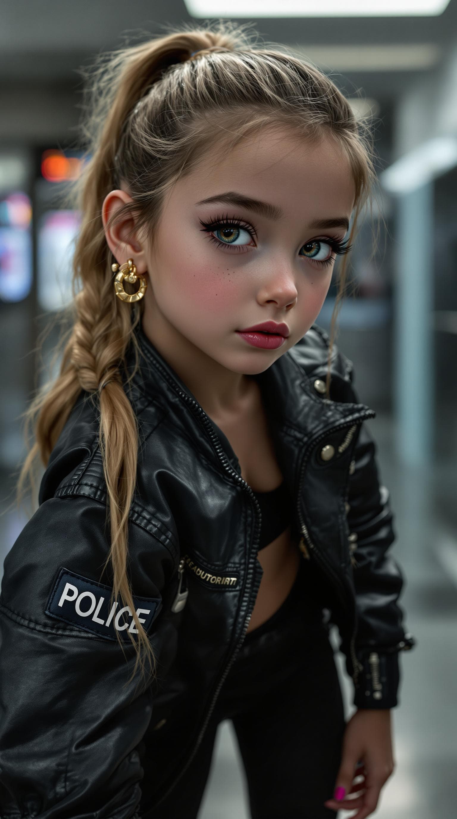 AI generated: a professional photo of a exceptionally beautiful girl in the world (age 11), (eleven year old), hig...